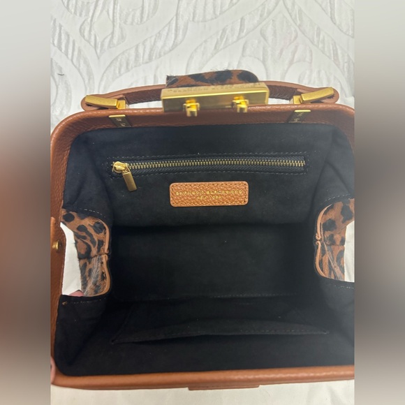 Like New Brandon Blackwood Elizabeth Leopard Calf Hair Doctor Satchel Bag - Picture 7 of 8